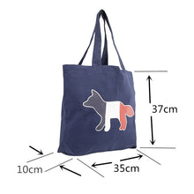 Load image into Gallery viewer, Canvas Tote Bag Fox Print Shoulder Shopper Bag