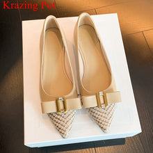Load image into Gallery viewer, Cow leather pointed toe low heels shallow spring