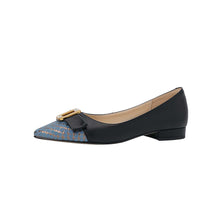 Load image into Gallery viewer, Cow leather pointed toe low heels shallow spring