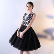 Load image into Gallery viewer, Back Ball Gown With Crystal Evening Party Dresses Vintage Lace