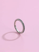 Load image into Gallery viewer, 925 Sterling Silver Hearts Ring 5A Clear Cubic Zircon Fine - Sophornlilly