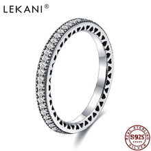 Load image into Gallery viewer, 925 Sterling Silver Hearts Ring 5A Clear Cubic Zircon Fine - Sophornlilly