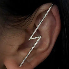 Load image into Gallery viewer, New Hot Cubic Zirconia Crystal Lightning Cross Stud