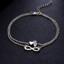 Load image into Gallery viewer, A Z Letter Initial Anklets For Women Silver Color Heart Anklet