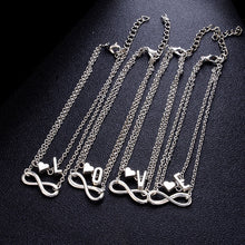 Load image into Gallery viewer, A Z Letter Initial Anklets For Women Silver Color Heart Anklet