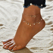 Load image into Gallery viewer, Bohemian Fashion Gold Color Flower Coin Anklet