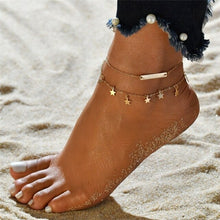 Load image into Gallery viewer, Bohemian Fashion Gold Color Flower Coin Anklet