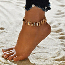 Load image into Gallery viewer, Bohemian Fashion Gold Color Flower Coin Anklet