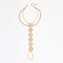 Load image into Gallery viewer, Bohemian Fashion Gold Color Flower Coin Anklet