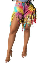 Load image into Gallery viewer, LISCN Summer Womens Fashion Shorts Sexy Tie dye Fringed Jeans High