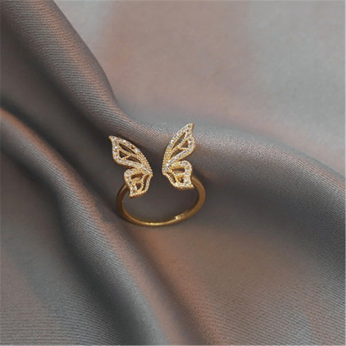 new personality fashion butterfly shape copper inlaid zircon