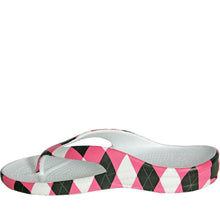 Load image into Gallery viewer, Women&#39;s Loudmouth Flip Flops - Pink and Black Tile - Sophornlilly