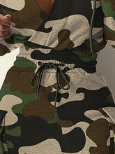 Load image into Gallery viewer, Camo Print Side Pocket Cargo Dress V Neck Hooded
