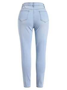 High-waist High Stretchy Distressed Jeans Skinny