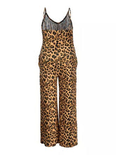 Load image into Gallery viewer, Leopard Print Pocket Design Jumpsuit Patchwork