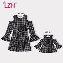 Load image into Gallery viewer, Off The Shoulder Long Sleeved Dress For Mom And Me Autumn