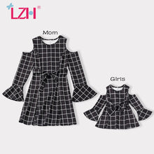 Load image into Gallery viewer, Off The Shoulder Long Sleeved Dress For Mom And Me Autumn