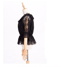 Load image into Gallery viewer, Lace Chiffon Lolita Crop Top Blouse Women Half Flare Sleeves Layered