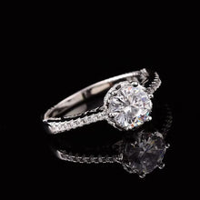 Load image into Gallery viewer, Lace S925 Sterling Silver Ring 1ct D Color Moissanite Rings Hollow out