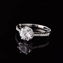 Load image into Gallery viewer, Lace S925 Sterling Silver Ring 1ct D Color Moissanite Rings Hollow out