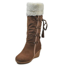 Load image into Gallery viewer, Lace Up Wedge Boots Round Toe Australia Brand Women's Shoes Sexy Thigh