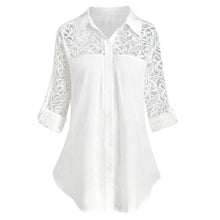 Load image into Gallery viewer, Lace Shirt European Style Denim Blouse
