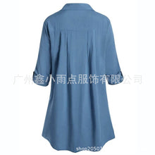 Load image into Gallery viewer, Lace Shirt European Style Denim Blouse