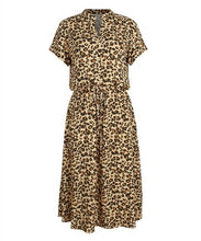 Load image into Gallery viewer, Ladies Bohemian Leopard Print Shirt Dress Women Casual Midi - Sophornlilly