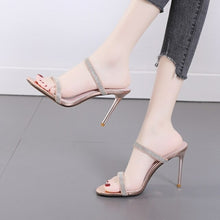 Load image into Gallery viewer, Ladies Cool Black High Quality Summer Open Toe Stiletto Sandals Ladies
