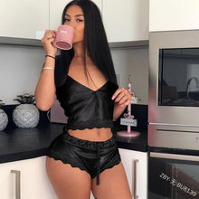 Load image into Gallery viewer, Ladies Pyjamas Satin Sexy 2 Piece Silk Pajama Set Summer Sleeveless