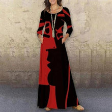 Load image into Gallery viewer, Ladies Sexy Plus Size Slim Dress Belt Elegant Floral Print Split Maxi - Sophornlilly