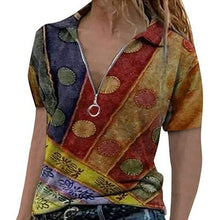 Load image into Gallery viewer, Ladies Summer New Fashion Casual Loose Clan V Neck Printing Short