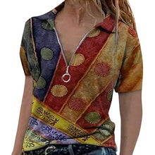 Load image into Gallery viewer, Ladies Summer New Fashion Casual Loose Clan V Neck Printing Short
