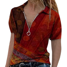 Load image into Gallery viewer, Ladies Summer New Fashion Casual Loose Clan V Neck Printing Short