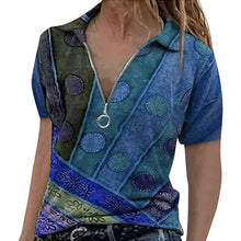 Load image into Gallery viewer, Ladies Summer New Fashion Casual Loose Clan V Neck Printing Short