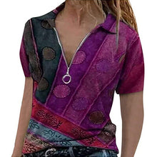 Load image into Gallery viewer, Ladies Summer New Fashion Casual Loose Clan V Neck Printing Short