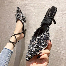 Load image into Gallery viewer, Ladies Thin High Heels Glitter Sexy Ladies Sandals Ladies Party Pumps