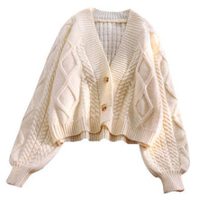 Load image into Gallery viewer, Lantern Sleeve Cardigan Knitted Sweater Women Autumn Winter Long - Sophornlilly