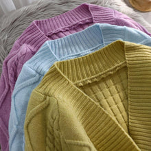 Load image into Gallery viewer, Lantern Sleeve Cardigan Knitted Sweater Women Autumn Winter Long - Sophornlilly