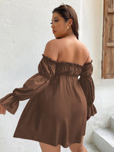Load image into Gallery viewer, Mini Dress Women's Brown Off Shoulder Backless