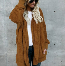 Load image into Gallery viewer, Faux Fur Teddy Bear Coat Jacket Women Fashion Open