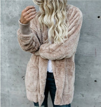 Load image into Gallery viewer, Faux Fur Teddy Bear Coat Jacket Women Fashion Open