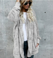 Load image into Gallery viewer, Faux Fur Teddy Bear Coat Jacket Women Fashion Open