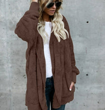 Load image into Gallery viewer, Faux Fur Teddy Bear Coat Jacket Women Fashion Open