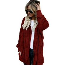 Load image into Gallery viewer, Faux Fur Teddy Bear Coat Jacket Women Fashion Open