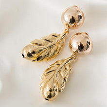 Load image into Gallery viewer, Leaf Shaped Golden Color Luxurious Style Copper Women Earrings 2021 - Sophornlilly
