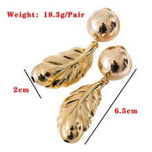 Load image into Gallery viewer, Leaf Shaped Golden Color Luxurious Style Copper Women Earrings 2021 - Sophornlilly