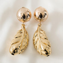 Load image into Gallery viewer, Leaf Shaped Golden Color Luxurious Style Copper Women Earrings 2021 - Sophornlilly