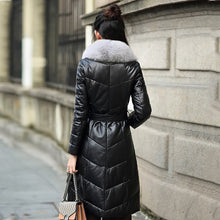 Load image into Gallery viewer, Leather Down Jacket Women's High Quality Medium and Long Real Fox Fur
