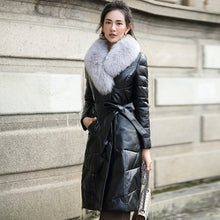 Load image into Gallery viewer, Leather Down Jacket Women's High Quality Medium and Long Real Fox Fur